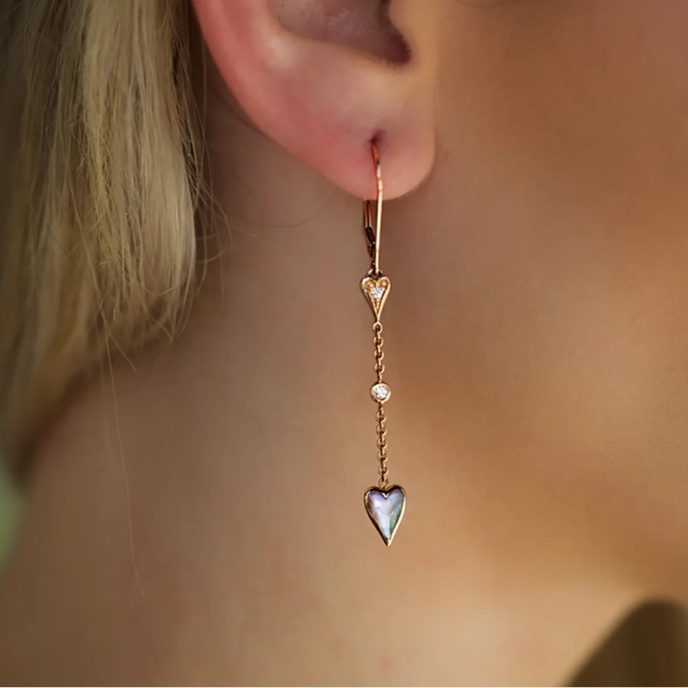 14k Rose Gold Diamond Earrings